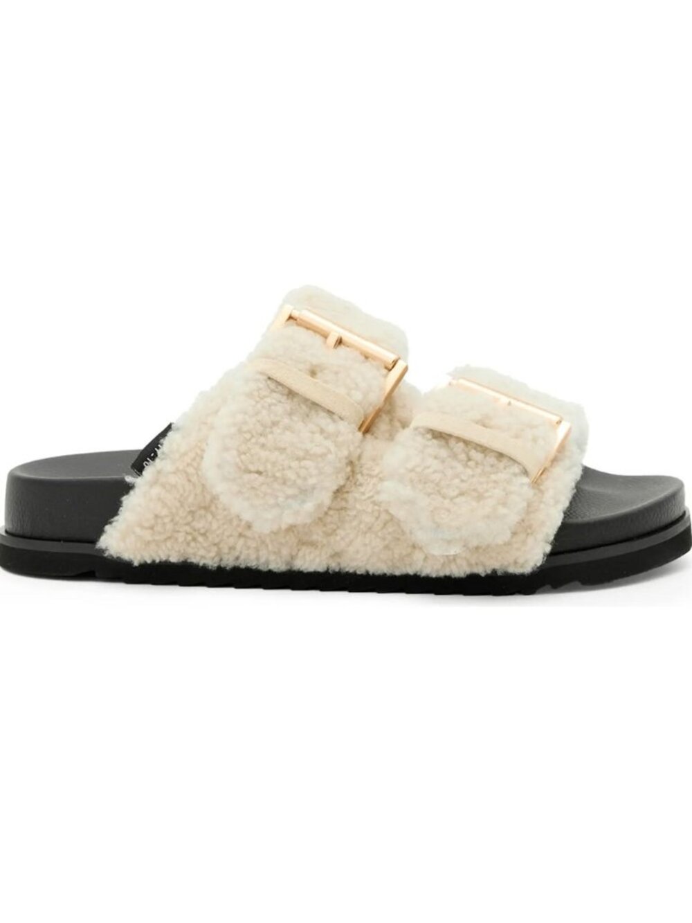 ALLSAINTS All Saints Sian Sherpa Lined Leather Sandals Cream Size 7